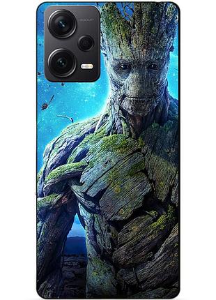 Силиконовый бампер чехол для xiaomi redmi note 12 pro plus groot стражи галактики грут