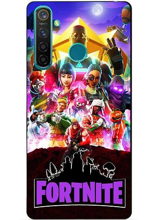 Силиконовый чехол бампер для realme q с рисунком fortnite