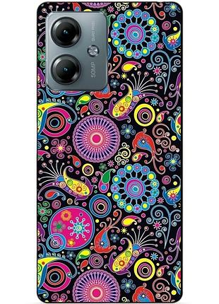 Силиконовый чехол бампер для motorola moto g14 с рисунком восточные узоры