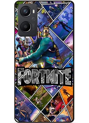 Силиконовый чехол бампер для oppo a96 с картинкой фортнайт fortnite