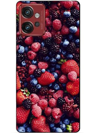 Силіконовий чохол бампер для motorola moto g32 з малюнком ягоди