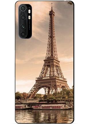 Силіконовий бампер чохол для xiaomi mi note 10 lite з малюнком париж