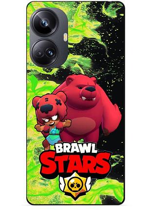 Силиконовый чехол бампер для realme 10 pro plus с героем бравл нита мишка