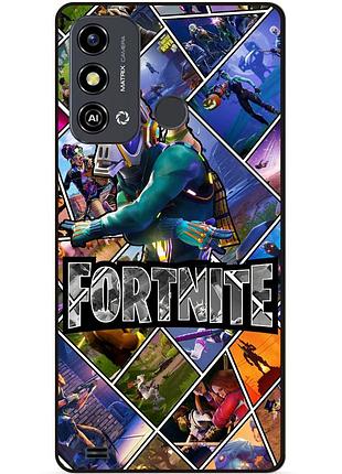 Силіконовий чохол бампер для zte blade a53 з картинкою фортнайт fortnite