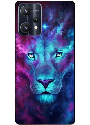 Силиконовый чехол бампер для realme 9 pro с рисунком космический лев