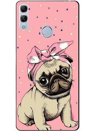 Силіконовий чохол для huawei honor 10 lite з малюнком мопс в косинці