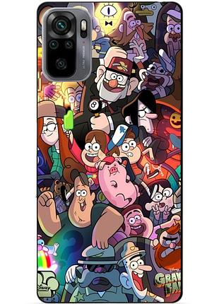 Силиконовый бампер чехол для xiaomi redmi note 10s / note 10 с рисунком gravity falls