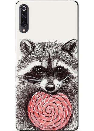 Чехол силиконовый для xiaomi mi 9 с рисунком енот