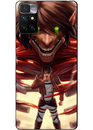 Силіконовий бампер чохол для xiaomi redmi note 11 з малюнком attack on titan