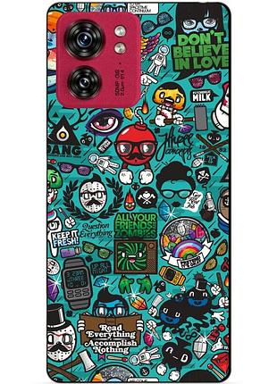 Силіконовий чохол бампер для motorola edge 40 з малюнком стикери
