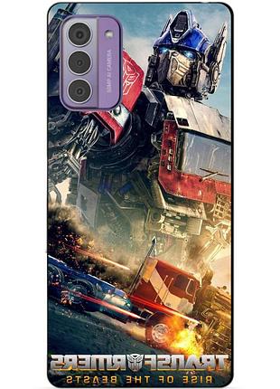 Силиконовый чехол бампер для nokia g42 с рисунком оптимус прайм трансформеры