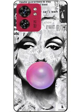 Силиконовый чехол бампер для motorola edge 40 с рисунком мэрилин монро marilyn monroe