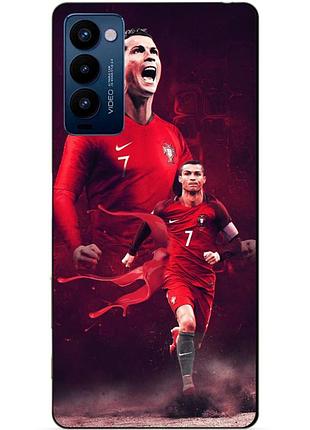 Силиконовий бампер чехол для tecno camon 18p з рисунком ronaldo португалія
