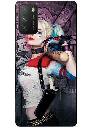 Силиконовый бампер чехол для xiaomi poco m3 с рисунком харли квинн