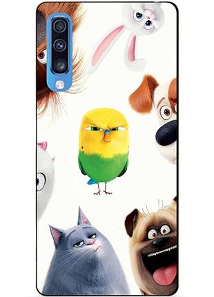 Бампер силиконовый чехол для samsung a70 с рисунком тайная жизнь домашних животных