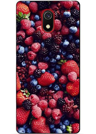 Бампер силиконовый чехол для xiaomi redmi 8a с рисунком ягоды
