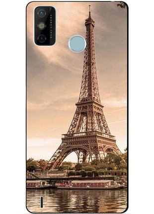 Силіконовий бампер чохол для tecno spark 6 go з малюнком ейфелева вежа