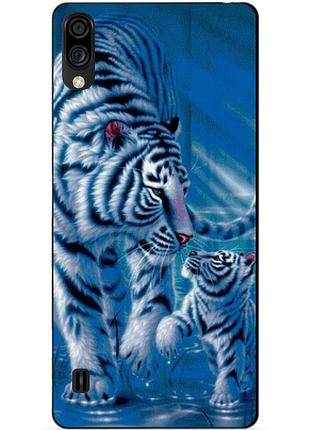 Силиконовый чехол бампер для zte blade a5 2020 с рисунком тигры