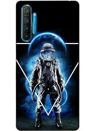 Силиконовый чехол бампер для realme xt с рисунком космонавт