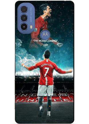 Силиконовый чехол бампер для motorola moto e20 с рисунком роналдо мю ronaldo