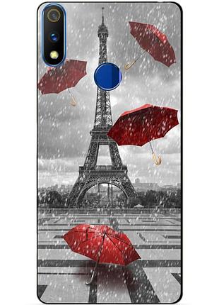 Силіконовий чохол бампер для realme 3 pro з малюнком ейфелева вежа