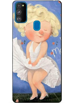 Силиконовый бампер чехол для samsung m21 galaxy m215f с рисунком монро гапчинская
