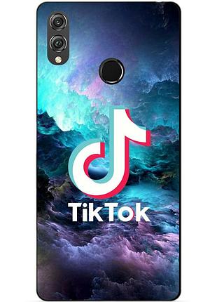 Силиконовый бампер чехол для huawei honor 8x с рисунком tik tok