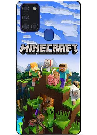 Силіконовий бампер чохол для samsung a21s з малюнком minecraft