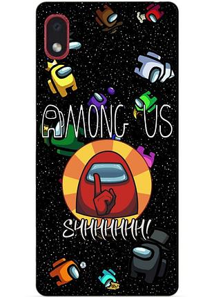Силиконовый бампер чехол для samsung a01 core с рисунком among us