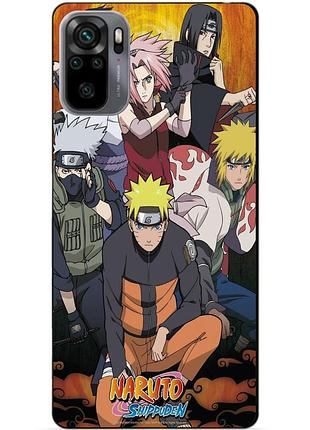 Силиконовый бампер чехол для xiaomi redmi note 10s / note 10 с рисунком naruto аниме