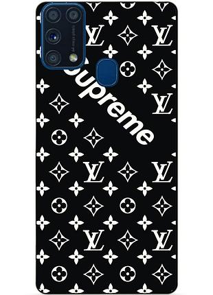Силиконовый бампер чехол для samsung m31 galaxy m315f с рисунком supreme