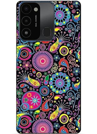 Силіконовий бампер чохол для tecno spark go 2022/spark 8c з малюнком східні візерунки