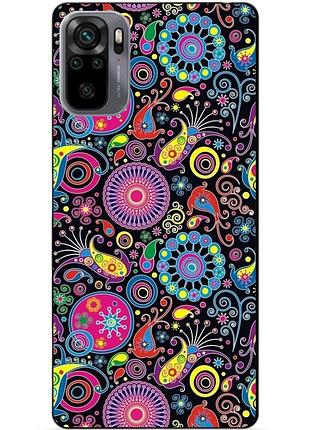 Силиконовый бампер чехол для xiaomi redmi note 10s / note 10 с рисунком узоры