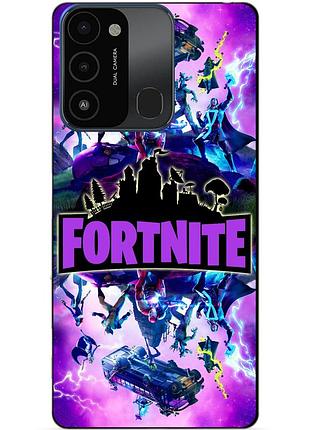 Силиконовый бампер чехол для tecno spark go 2022/spark 8c с рисунком fortnite marvel