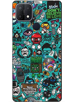 Силіконовий бампер чохол для oppo a15 a15s з малюнком стікери