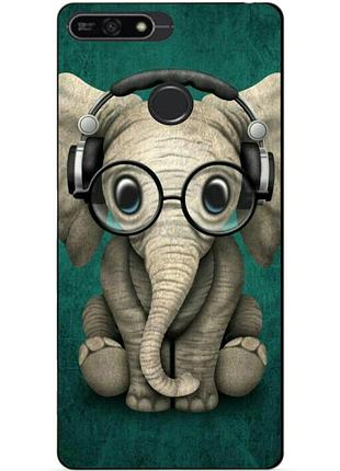 Чехол силиконовый бампер для huawei honor 7a pro с рисунком слоник