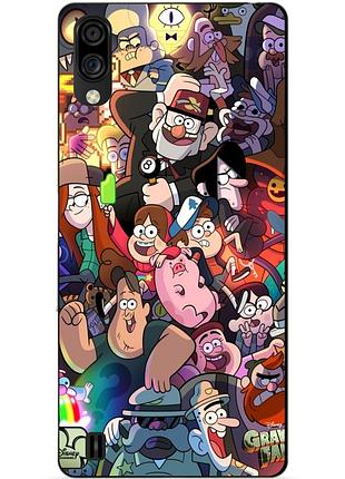 Силиконовый бампер чехол для zte blade a5 2020 с рисунком gravity falls