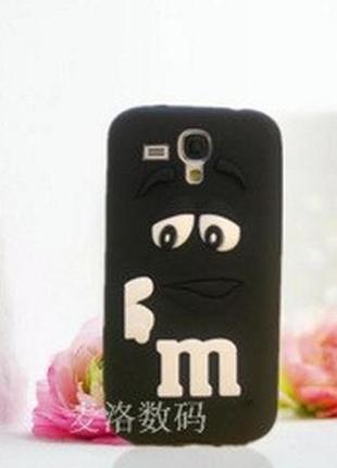 Объемный 3d силиконовый чехол для samsung galaxy s3 mini i8190 m&m’s черный