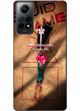 Силиконовый бампер чехол для xiaomi redmi note 12 pro с картинкой игра в кальмара