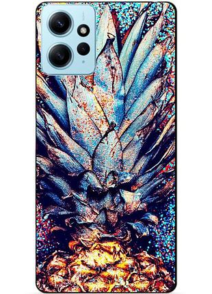 Силиконовый бампер чехол для xiaomi redmi note 12 с рисунком ананас