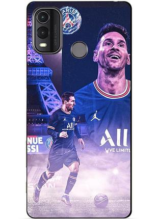 Силиконовый чехол бампер для nokia g11 plus с рисунком messi psg месси