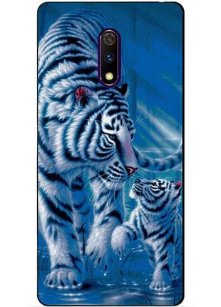 Силіконовий чохол бампер для realme x з малюнком тигри