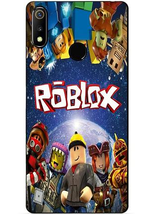 Силиконовый чехол бампер для realme 3 с рисунком роблокс