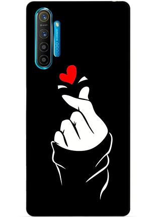 Силиконовый чехол бампер для realme x2 с рисунком знак любви