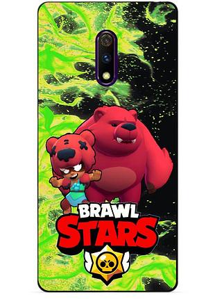 Силиконовый чехол бампер для realme x с героем бравл силовая лига нокаут нита мишка