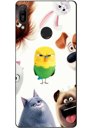 Бампер силиконовый чехол для huawei y6 prime 2019 с рисунком тайная жизнь домашних животных