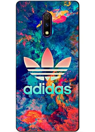 Силіконовий чохол бампер для realme x з малюнком adidas