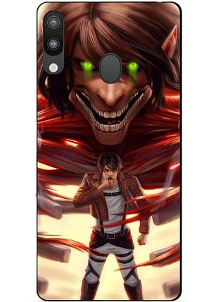 Силиконовый бампер чехол для samsung m20 galaxy m205f с аниме attack on titan