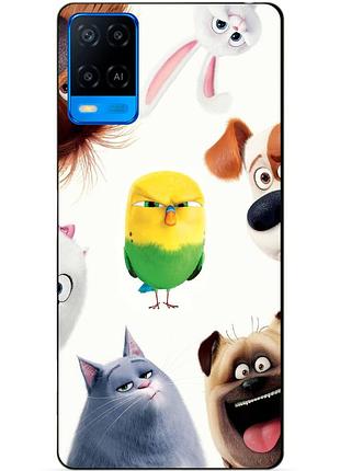 Силиконовый бампер чехол для oppo a54 с рисунком тайная жизнь домашних животных