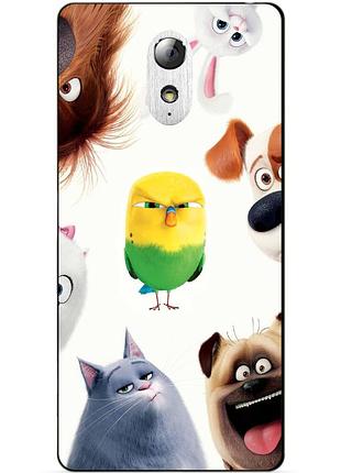 Силиконовый бампер чехол для lenovo vibe p1m с принтом жизнь животных